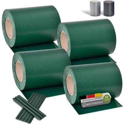 Juskys - pvc Sichtschutzstreifen Doppelstabmatten Zaun 4er Set - 4 Rollen á 35m x 19cm