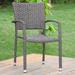 Gracie Oaks Yonkers Stacking Patio Dining Chair Wicker/Rattan in Brown | 32 H x 22 W x 24 D in | Wayfair 71EE7346853F437BAEFC15F2B38D1EBD