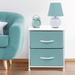 Sorbus 2 Drawers Chest Dresser - Aqua Wood/Metal in White/Blue | 20 H x 17.75 W x 11.87 D in | Wayfair DRW-2D-AQ