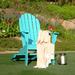 Dovecove Florissant Outdoor Wood Adirondack Chair Free Tray Table Wood in Blue | 40.25 H x 26.5 W x 34 D in | Wayfair