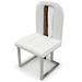 Arditi Collection Atrani Leather Side Chair Wood/Upholstered/Genuine Leather in Gray/White | 38.2 H x 20.5 W x 19.2 D in | Wayfair