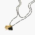 J. Crew Jewelry | J.Crew Nwt Beaded Shell & Tassel Necklace | Color: Black/Gold | Size: Os