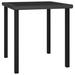 Ebern Designs Outdoor Dining Table Garden Porch Patio Table w/ Glass Top PE Rattan Metal in Black | 28.74 H x 27.56 W x 27.56 D in | Wayfair