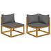 Ebern Designs Sofa w/ Cushions Solid Acacia Wood in Gray | 23.6 H x 27.6 W x 27.6 D in | Outdoor Furniture | Wayfair