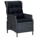 Winston Porter Outdoor Recliner Chair Patio Lounge Chair w/ Cushions Poly Rattan Wicker/Rattan in Gray | 39.4 H x 34.6 W x 22.4 D in | Wayfair