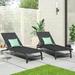 Wade Logan® Aleysa 78.75" Long Reclining Chaise Lounge Set Metal in Black | 37.25 H x 24.5 W x 78.75 D in | Outdoor Furniture | Wayfair