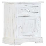 Dovecove Bedside Cabinet White 15.7" x 11.8" x 19.7" Solid Mango Wood in Brown/White | 19.6 H x 15.7 W x 11.8 D in | Wayfair