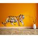 Trinx Tiger Sticker, Tiger Decal, Tiger Wall Art, Tiger Wall Decor Vinyl, Glass in Orange/Gray/Black | 46 H x 83 W in | Wayfair