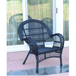 Santa Maria Black Wicker Chair- Jeco Wholesale W00211-C