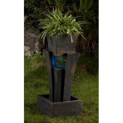 Raining Water Fountain With Planter With Led Light- Jeco Wholesale FCL048