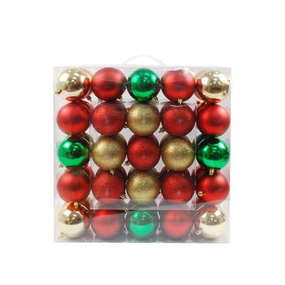 50Pk 75Mm Plastic Ornaments -Gold/Red/Green- Jeco ...