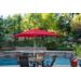 6.5' X 10' Aluminum Patio Market Umbrella Tilt With Crank - Red Fabric/Grey Pole- Jeco Wholesale UBP64-UBF61