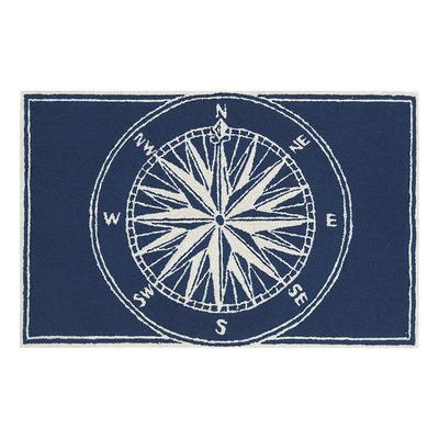 Compass Door Mat - 30" x 48", Navy - Frontgate