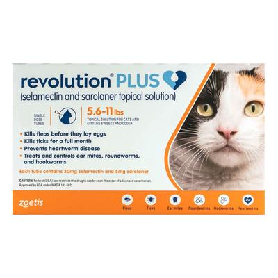 Revolution Plus For Medium Cats 5.5-11lbs (2.5-5kg) Orange 12 Pack
