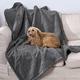WEASHUME 100% Waterproof Dog Blanket Dog Couch Cover Pet Blanket Pee Proof Soft Dog Cat Bed Furniture Cover for Large Dogs and Cats Sofa Couch Bed Cover Dark Grey XL 145x200cm