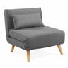 Deco In Paris - Fauteuil convertible en tissu gris tonka