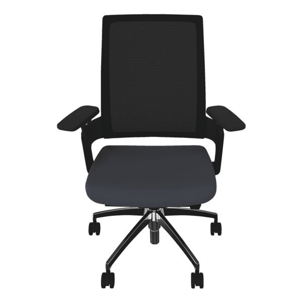 fm Büromöbel Bürostuhl »Leon Netz« mit Armlehnen mit Aluminium-Fußkreuz mit Hartbodenrollen blau