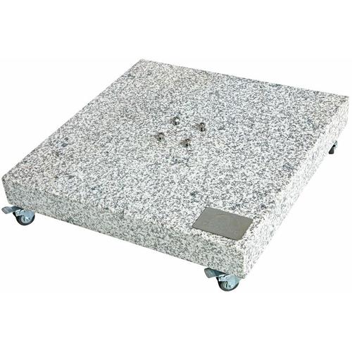 Granitplatte mit Rollen, Sockel für Sonnenschirm, 140 kg, 80 x 80 x 8 cm - Doppler