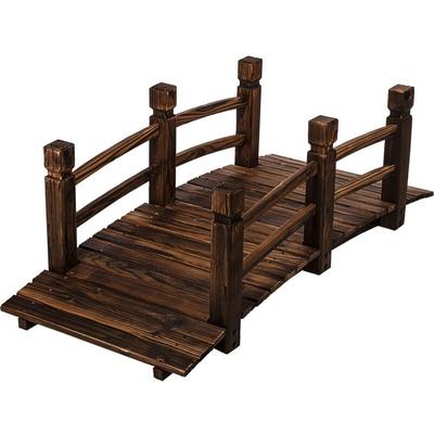 Stilista Holzbrücke 150 x 65 x 53 cm, geölt, belastbar bis 150 kg, dunkelbraun