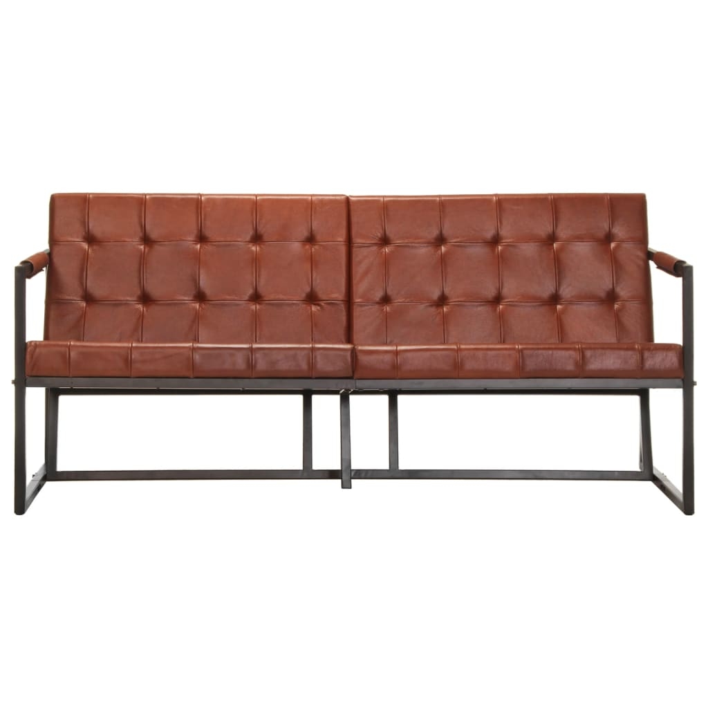 vidaXL 3-Sitzer-Sofa Braun Echtes Ziegenleder Image