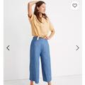 Madewell Pants & Jumpsuits | Madewell Chambray Huston Pull-On Crop Pants Size S | Color: Blue | Size: S