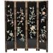 Fleur De Lis Living Rashad 64" W x 72" H 4 - Panel Solid Wood Folding Room Divider Wood in Black/Brown | 72 H x 64 W x 1.5 D in | Wayfair