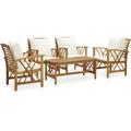 Salon de jardin 5 pcs avec coussins Bois d'acacia solide