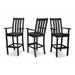 POLYWOOD® Vineyard Bar Outdoor Arm Chair 3-Pack Plastic in Black | 96 H x 118 W x 57 D in | Wayfair PWS398-1-BL