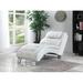 Brayden Studio® Claretta Leatherette Tufted Faux Leather Armless Chaise Lounge Faux Leather/Wood in White | 32 H x 29.5 W x 66.5 D in | Wayfair