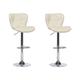 Lot de 2 chaises de bar en cuir PU beige