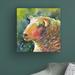 August Grove® Ewe Look Baa Velous by Annelein Beukenkamp - Wrapped Canvas Painting Print Canvas, in Blue/Brown/Green | 14" H x 14" W x 2" D | Wayfair