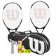 Wilson Matchpoint Tennis Racket Twin Set With Wilson Advantage Racket Bag and 3 Championship Tennis Balls