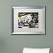 Trademark Fine Art Curious Christmas Pups by Jenny Newland - Picture Frame Print on Canvas Canvas, in Green | 19.5 H x 23.5 W x 1.25 D in | Wayfair