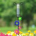 Exhart Glass & Metal Rain Gauge Garden Stake w/ Multicolored Hand Painted Flowers, 42 Inches Metal | 44 H x 6.5 W x 2.5 D in | Wayfair 19701-RS