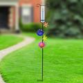 Exhart Glass & Metal Rain Gauge Garden Stake w/ Multicolored Hand Painted Flowers, 42 Inches Metal | 44 H x 6.5 W x 2.5 D in | Wayfair 19702-RS