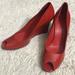 Gucci Shoes | Gucci Soho Patent Peep Toe Wedges Sz 11 | Color: Red | Size: 11