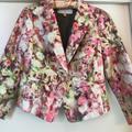 Anthropologie Jackets & Coats | Anthropologie Leifsdottir Metallic Floral Blazer S | Color: Cream/Pink | Size: 2