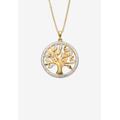 Women's Gold over Silver Tree of Life Pendant Diamond Accent with 18 in Chain by PalmBeach Jewelry in Silver