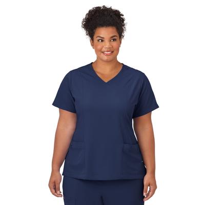 Plus Size Women's Jockey Scrubs Women's Mock Wrap Top by Jockey Encompass Scrubs in New Navy (Size M(10-12))