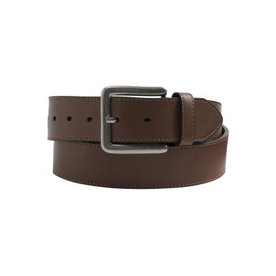 Men's Big & Tall Casual Stitched Edge Leather Belt by KingSize in Brown (Size 56/58)