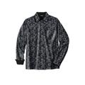 Men's Big & Tall The No-Tuck Casual Shirt by KingSize in Black Paisley (Size 6XL)