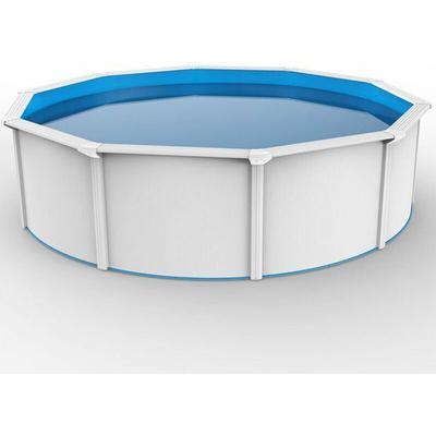 Stahlwand Swimming Pool Set Nuovo de Luxe weiß / blau ø 550 x 120 cm - Steinbach