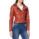 Freaky Nation Damen Easy Biker-FN Lederjacke, Chestnut, XXL