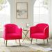 Barrel Chair - Willa Arlo™ Interiors Ratzlaff 27" W Tufted Velvet Barrel Chair Wood/Velvet in Pink | 31 H x 27 W x 27 D in | Wayfair
