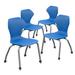 Marco Apex Series Stacking Classroom Chair Set of 4 Plastic/Metal in Gray/Blue/Brown | 30.5 H x 19 W x 15.25 D in | Wayfair 38101-16GY-ABL