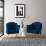Barrel Chair - Willa Arlo™ Interiors Ratzlaff 27" W Tufted Velvet Barrel Chair Wood/Velvet in Blue | 31 H x 27 W x 27 D in | Wayfair