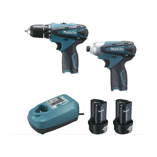 Lot Makita 10.8V 1.3Ah Li-Ion: DF330D-Bohrschrauber + TD090D-Schlagschrauber im MAK-PAC-Koffer