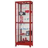 Latitude Run® Jelicia Lighted Curio Cabinet Wood/Glass in Red | 80 H x 28.5 W x 15 D in | Wayfair 8B54F9BC5F3743A48A4D8094ED5D1BEC