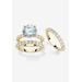 Women's Gold Plated 3-Piece Cubic Zirconia Bridal Ring Set by PalmBeach Jewelry in Cubic Zirconia (Size 8)