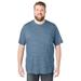 Men's Big & Tall Heavyweight Jersey Crewneck T-Shirt by Boulder Creek in Heather Blue (Size 8XL)